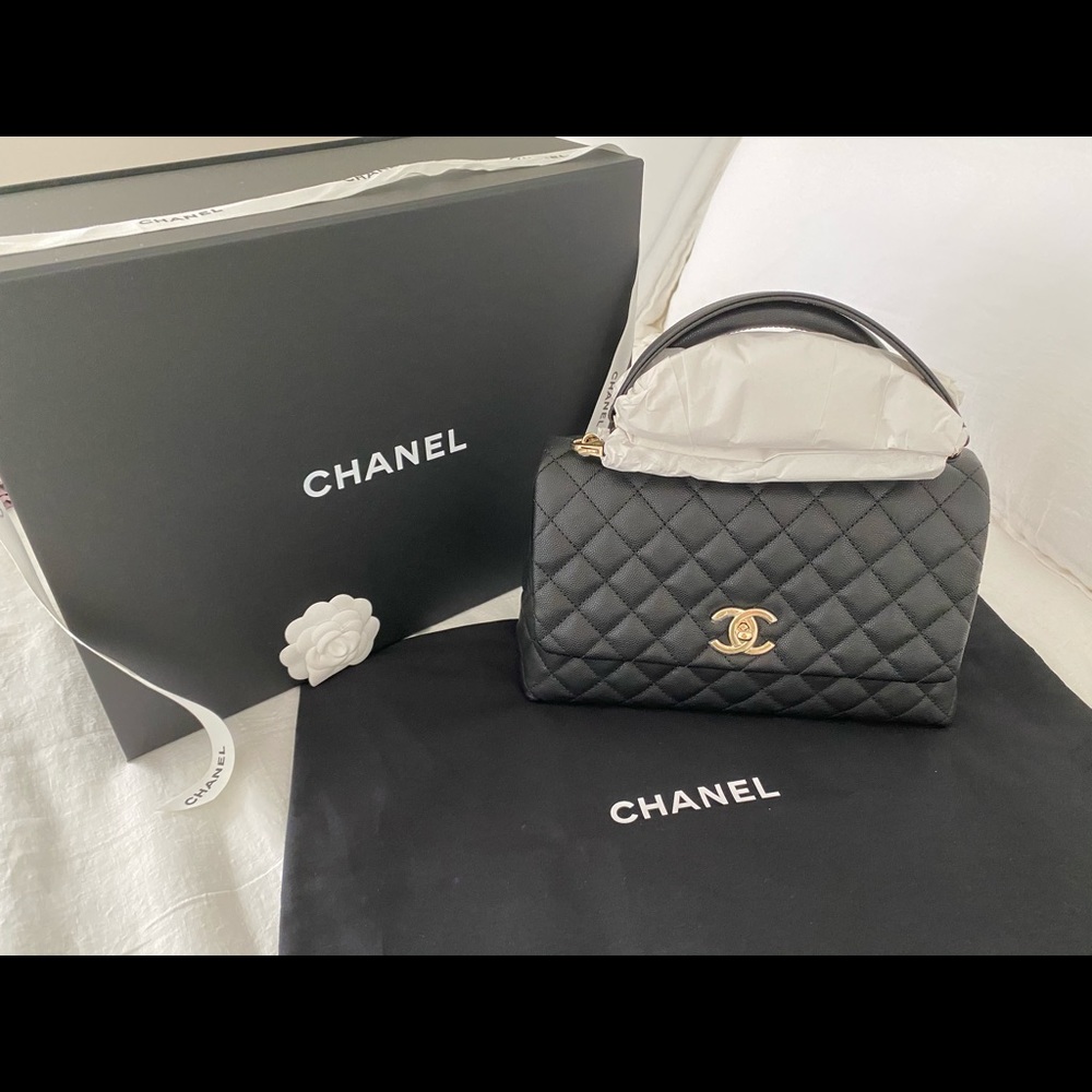 NWT RARE Small Coco Handle Black + Light Gold HW